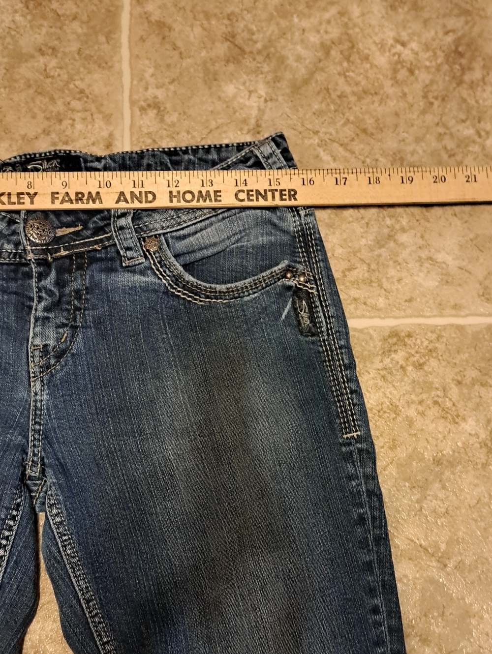 Size 29 Women's Silver Classic Women's Blue Denim Jeans - Picture 6 of 10